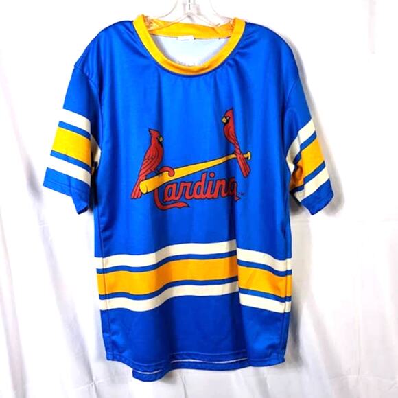 St Louis Cardinals XL Hockey Jersey Blues NHL MLB Cards - Picture 1 of 5